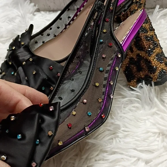 Betsey Johnson Dafney pointed-toe slingback pumps Women's Sz 8 - Picture 10 of 12